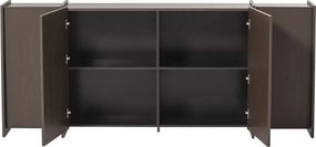 Sötétbarna komód kőrisfa dekorral 200x85x44 cm Brock – WOOOD