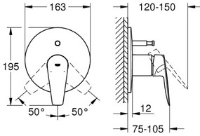GROHE 29190001 - BAUEDGE kádcsaptelep DN 15, fényes króm