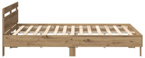 Fa ágykeret Kézműves tölgy Tömör tölgyfa 200 x 200 cm Ágykeret