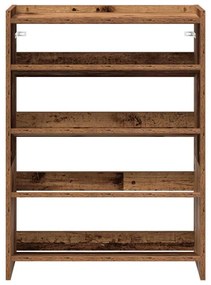 antik fa szerelt fa cipőtartó 60x25x81 cm