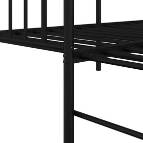 Kihúzható ágykeret fekete 80x200 cm acél