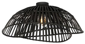 Keleti mennyezeti lámpa fekete bambusz 62 cm - Pua