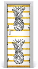 Ajtóposzter öntapadós ananász szalagok 75x205 cm
