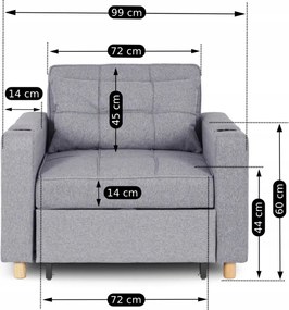 Dönthető fotel szürke, SOLOR