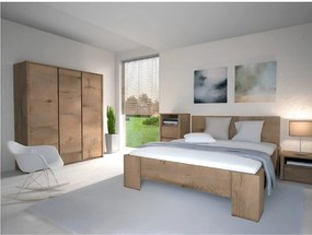 Ágy, sötét tölgy lefkas, 160x200, MONTANA L1