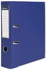 Iratrendező, 75 mm, A4, PP/karton, élvédő sínnel, VICTORIA OFFICE, Basic, tengerészkék (IDI75TK)