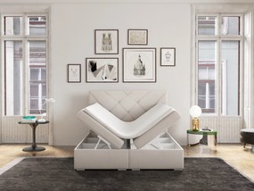 Franciaágy Boxspring 140 cm Darro (fehér) (tárolóhellyel). Akció -17%. 1044210