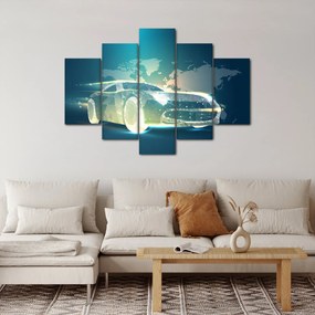 Geometriai formákból készült autó képe (150x105 cm)