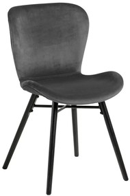 Batilda design szék, sötétszürke, feketére festett fa láb
