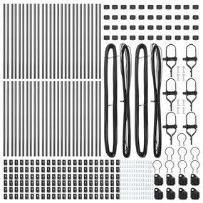 Kerítésoszlopok 52 db Szürke Ø32 mm 80 cm Galvanizált Acél