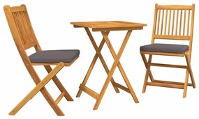 vidaXL Kert Bistro Készlet 3 pcs Barna Tömör Akácfa