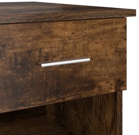 Tárolós asztal Füstölt tölgy 90x49.5x75 cm Mérnöki fa