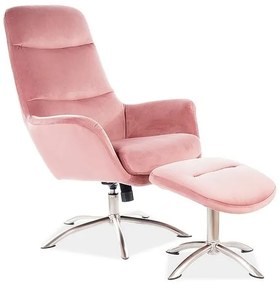 Nixon Velvet fotel, rózsaszín / ezüst
