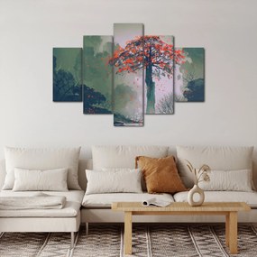 Egy magányos vörös fa képe (150x105 cm)