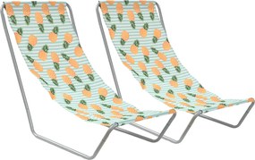 2 db összecsukható strandnyugágy szett SAND PINEAPPLE, színes