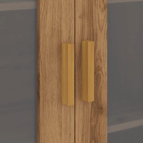 kézműves tölgy színű függő faliszekrény 69,5 x 34 x 90 cm