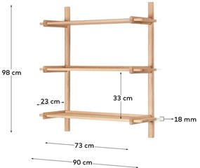 Natúr színű tölgyfa moduláris polcrendszer 90x98 cm Sitra – Kave Home