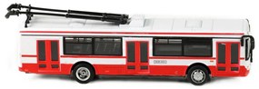 Rappa trolibusz fém, piros, 16 cm