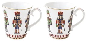 Karácsonyi diótörő mintás porcelán bögre szett Nutcrackers