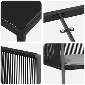 4 darabos szett Fekete Polirattan 54x60.5x83.5 cm Tartós