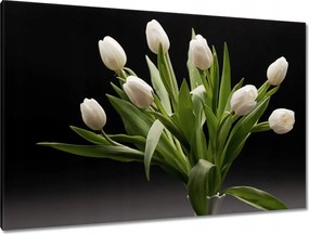 Vászonkép 120x80 Fehér tulipánok vázában