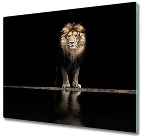 Üveg vágódeszka Portré egy oroszlán 60x52 cm