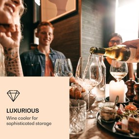 Klarstein Vinovilla 7 built-in Uno Quartz, beépített borhűtő, fehér üveg, rozsdamentes acél