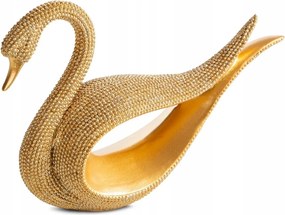 Poliészter műgyanta figura Hattyú 19 x 6 x 14 cm arany