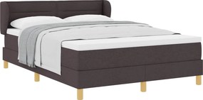 vidaXL Boxrugós ágy matracmal Sötét Barna 140 x 190 cm szövet