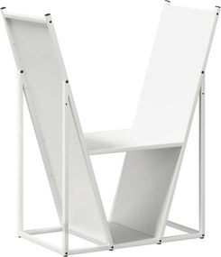 vidaXL fehér hidegen hengerelt acél tűzifatároló 69,5x35x81 cm