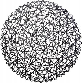 Asztali Tányéralátét Papír Fekete Kerek 35 CM Csipke