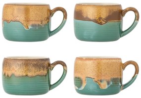 Zöld-barna kőedény bögre szett 4 db-os 400 ml Sheen – Bloomingville