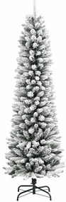 Mű karácsonyfa Zöld és fehér 210 cm PVC és Fém és Műanyag