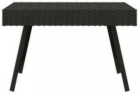 fekete összecsukható polyrattan kisasztal 60 x 40 x 38 cm