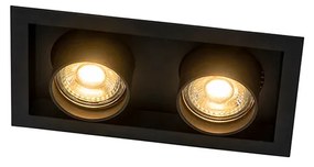 Modern beépíthető spotlámpa fekete állítható 2-lámpás - Roof