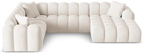 Krémszínű zsenília sarokkanapé (bal oldali-U alakú) Treno – Cosmopolitan Design