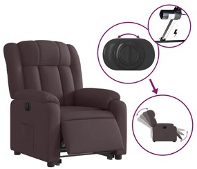 Elektromos felállást segítő sötétbarna szövet dönthető fotel