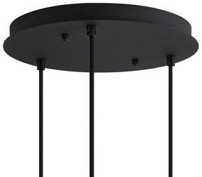 Art Deco függőlámpa fekete, kék és zöld üveggel, 3 égős - Douglass