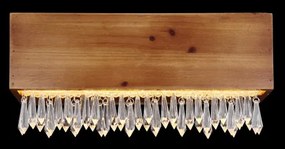 Globo 15554W Falilámpa fekete fém váz, barna fa test, opál akril búra, benne akril-kristály dekorral. SZxM:370x170, AL:110, inkl. 1xLED 12W 230V, 430lm 3000K