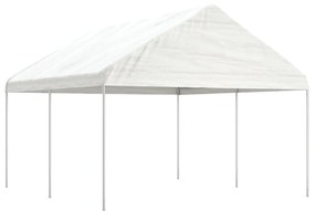 fehér polietilén pavilon tetővel 4,46 x 4,08 x 3,22 m