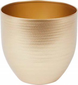 Virágtartó Fedél Kerek Fém Bordázott Függesztett 15,7x15,8 cm Arany