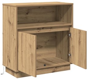 LED-es oldalbordó Artisan tölgy 71x34,5x75 cm Műszaki fa