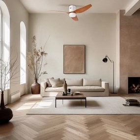 ZEVENTI - LED mennyezeti ventilátor PADUA LED/18W/230V Wi-Fi Tuya fehér/barna + távirányító