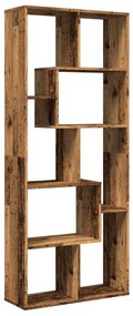 antik fa színű fa térelválasztó könyvespolc 67 x 25 x 161,5 cm