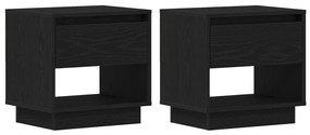 2 db Éjjeli asztal Fekete tölgy 45x34x49 cm Műanyag