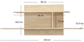 Polc 120 cm Terrell (szonoma tölgy). 1053293