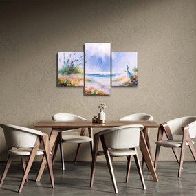 Kép - romantikus tengerpart, olajfestmény (90x60 cm)