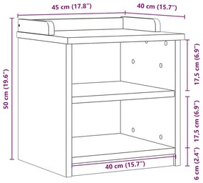 SANDNES tömör fenyőfa előszobapad 45x40x50 cm