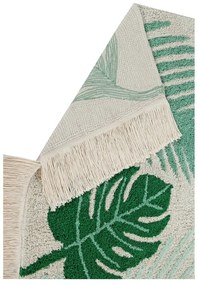 Zöld-krémszínű mosható kézi szövésű pamut gyerek szőnyeg 140x200 cm Tropical Green – Lorena Canals