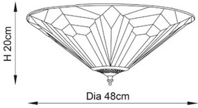 Endon 63935 - Tiffany ASTORIA mennyezeti lámpa 2xE27/60W/230V átmérő 48 cm